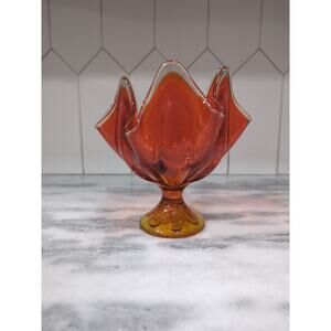 Viking Handkerchief Vase, Swung Glass Vase,‎ Candy Dish, Retro Home Decor, MCM